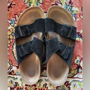 suede black arizona birkenstocks